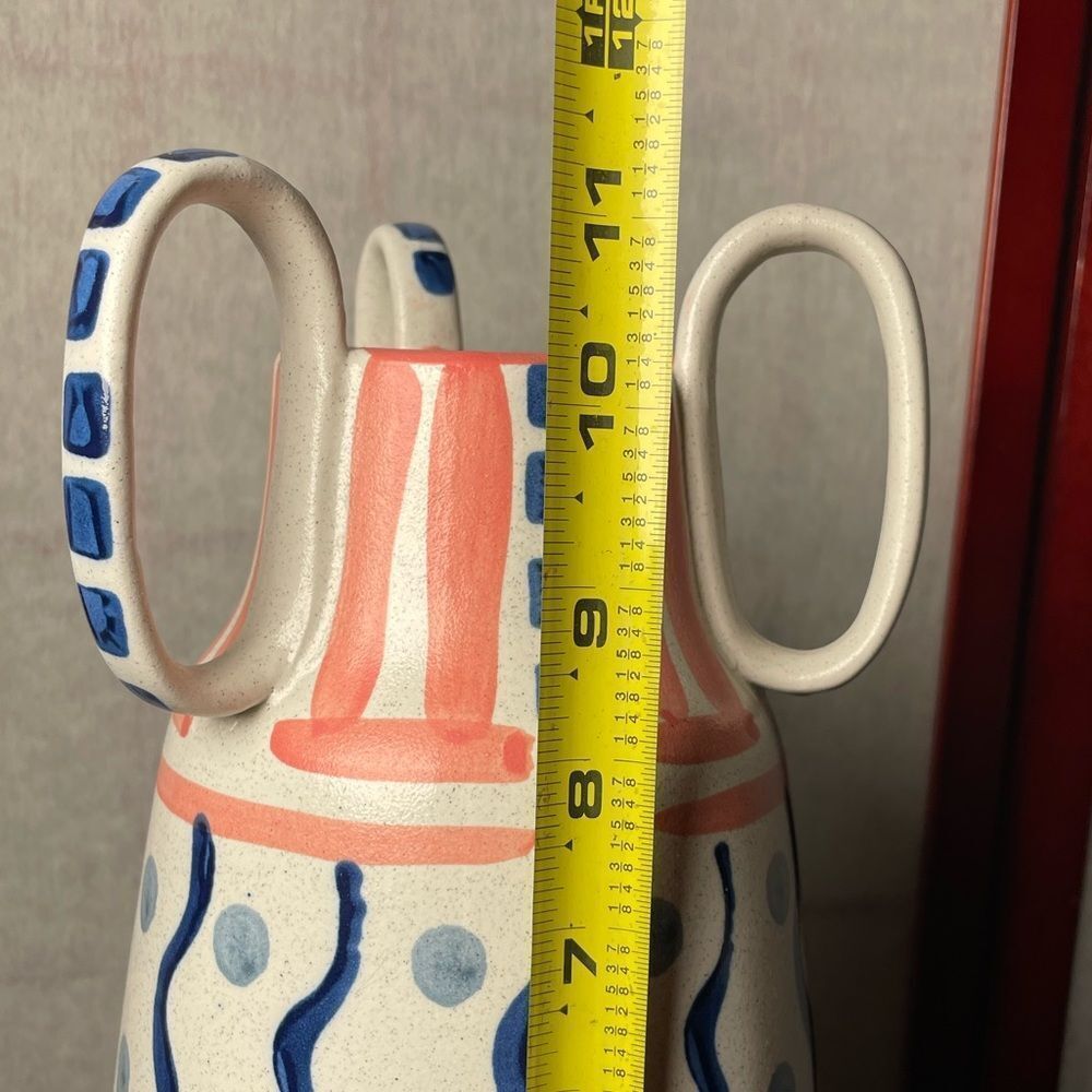 Kersten Fine Earthware Artisan Crafted Retro Designed Ceramic Vase w/Handles - Picture 10 of 13